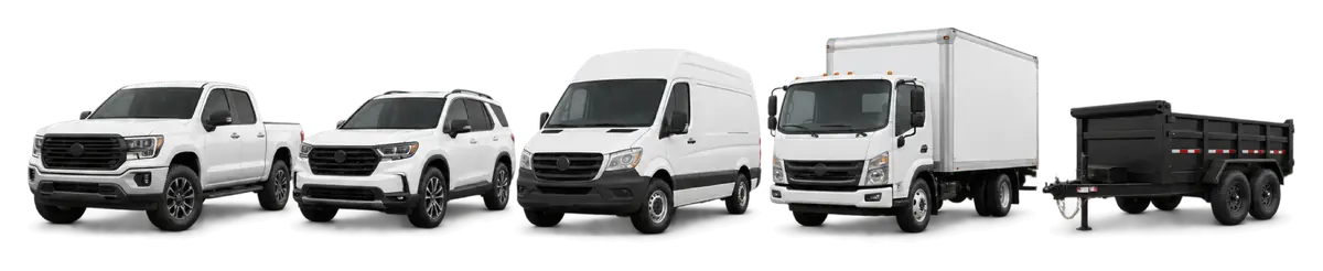 Vehicle types that qualify: pickup truck, SUV, cargo van, box truck and utility trailer.